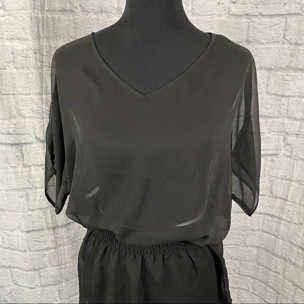 Express sheer top w/cinch waist black size small - Picture 8 of 12
